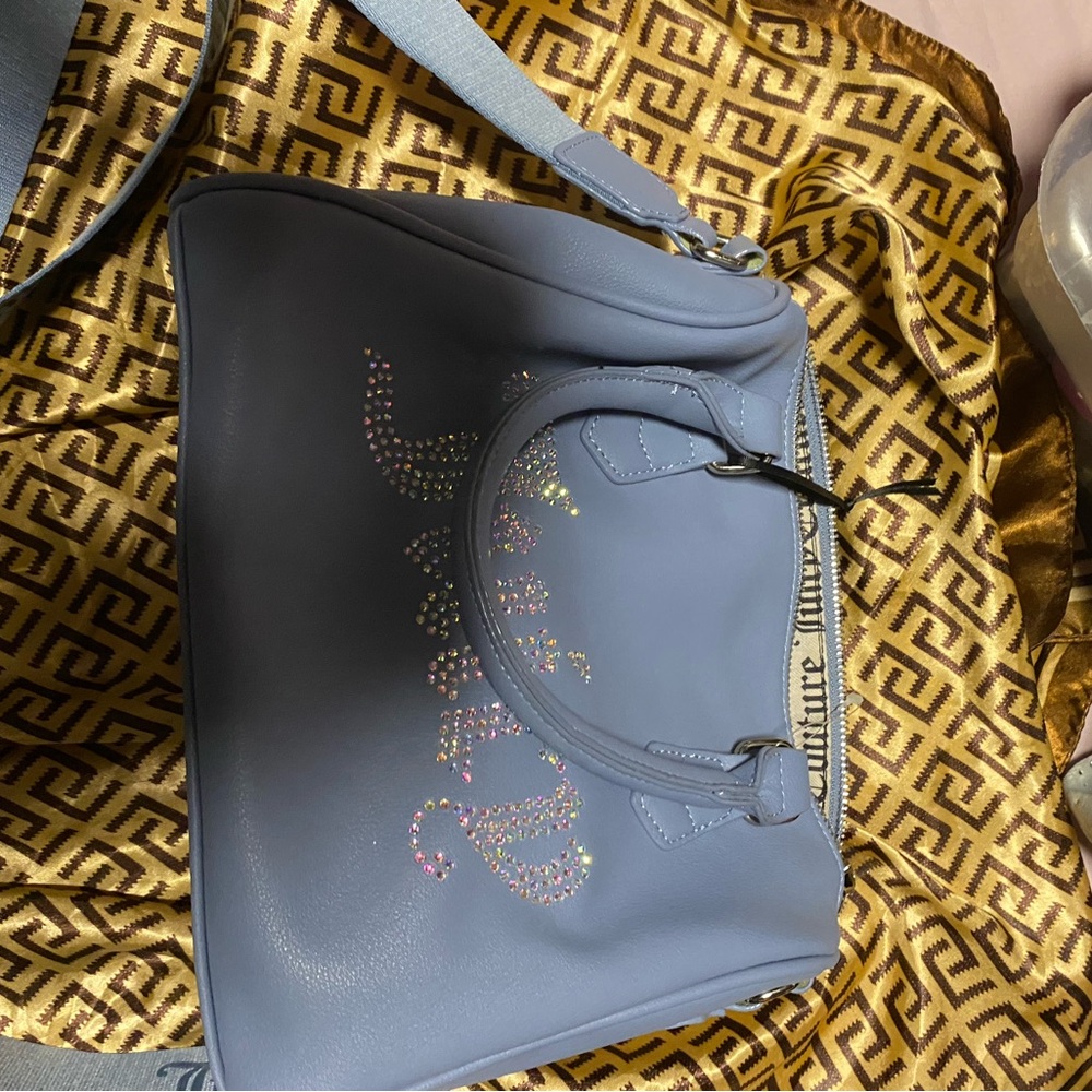 Juicy Couture Blue Satchel with Embellished Design
